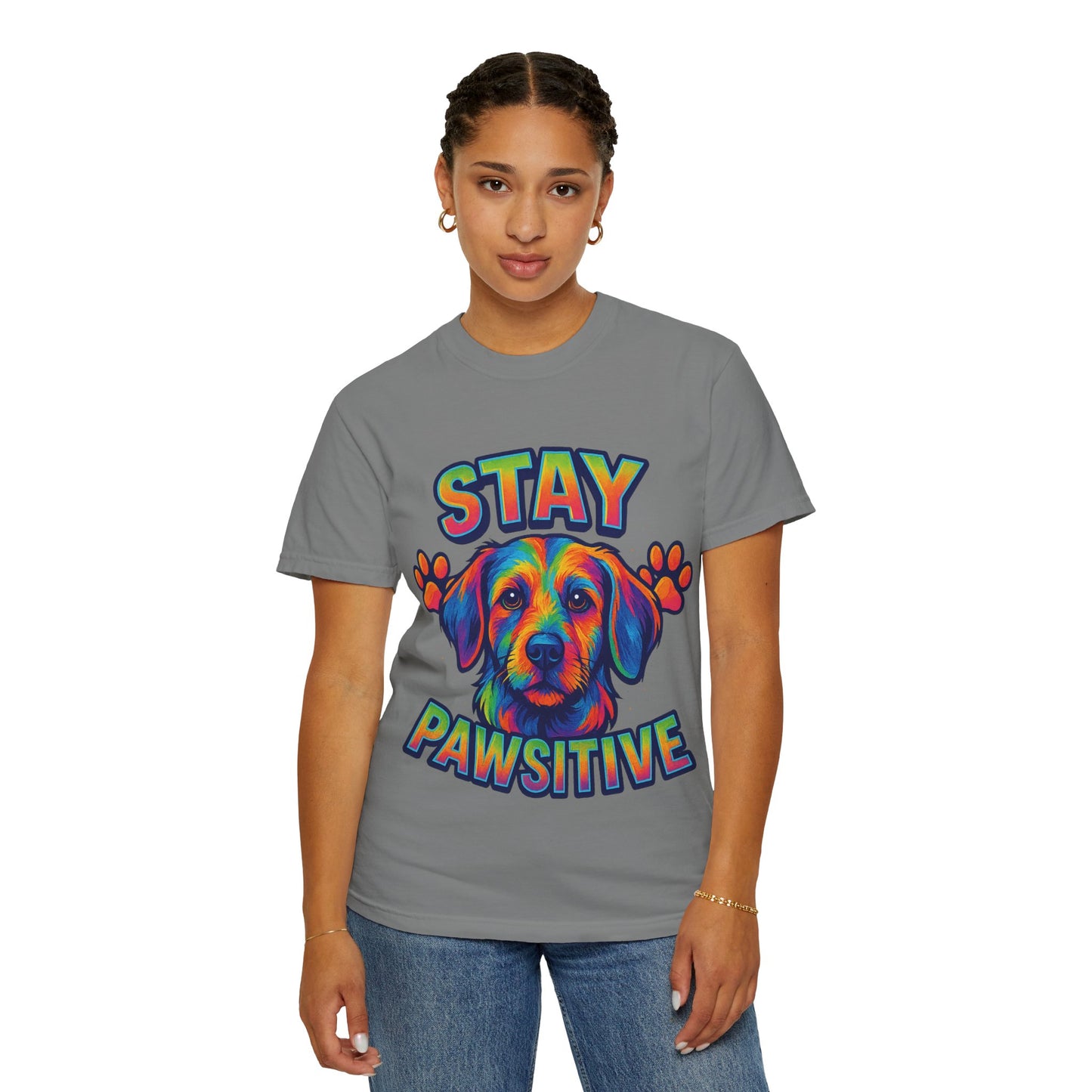 Stay Pawsitive Dog Lover Shirt – Unisex Pet Tee, Rescue & Adoption Gift