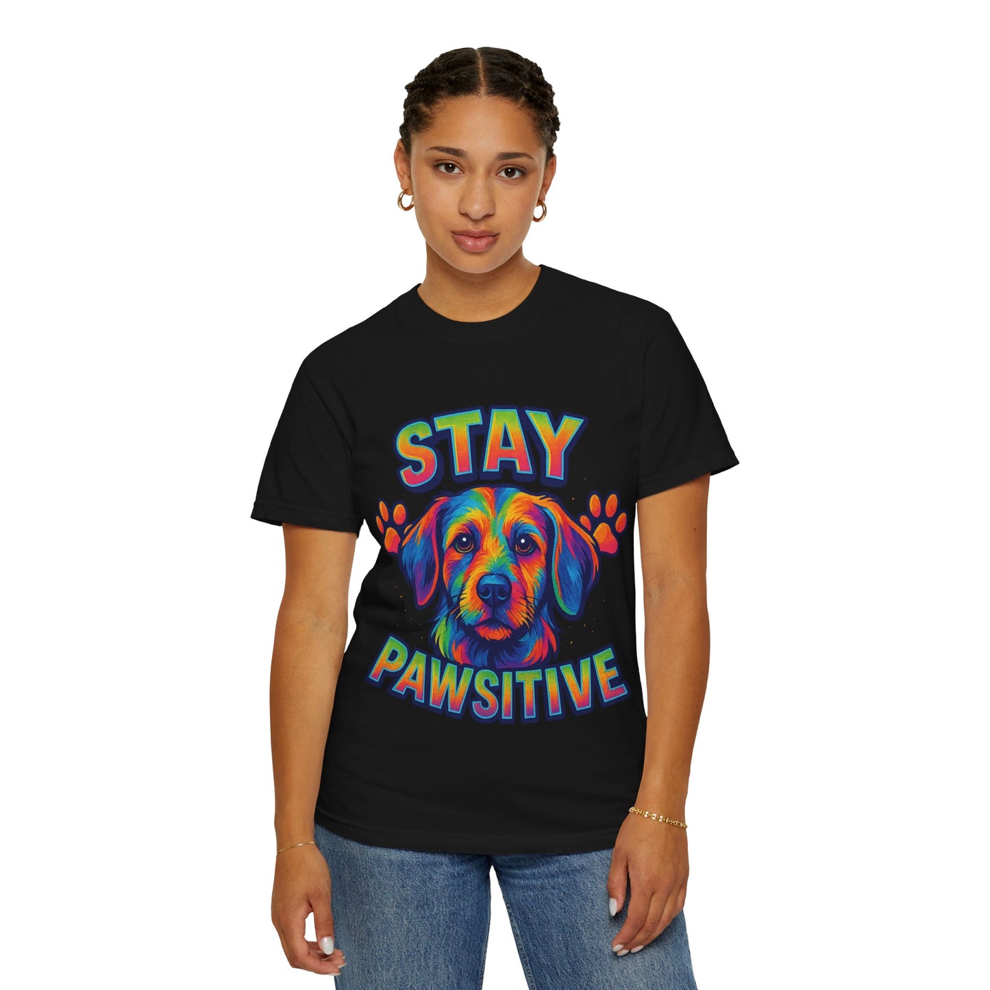 Stay Pawsitive Dog Lover Shirt – Unisex Pet Tee, Rescue & Adoption Gift