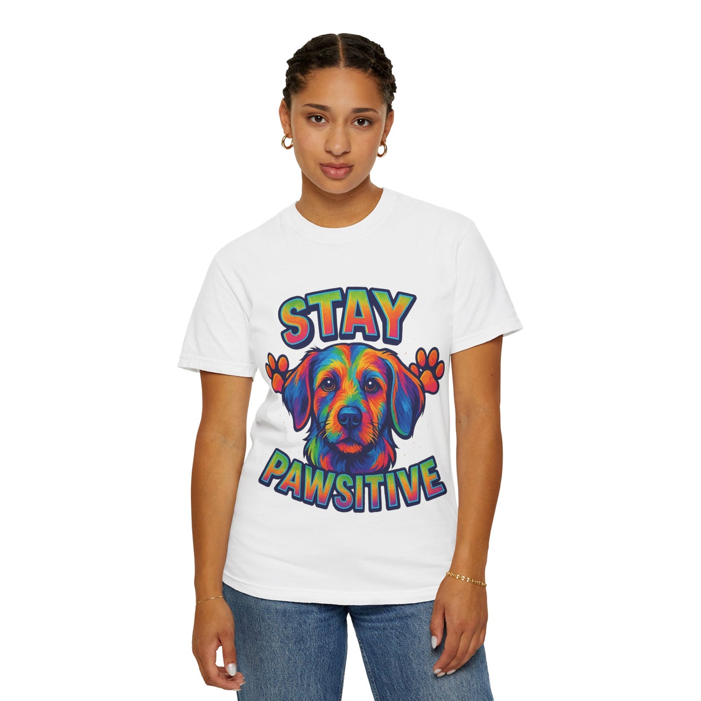 Stay Pawsitive Dog Lover Shirt – Unisex Pet Tee, Rescue & Adoption Gift