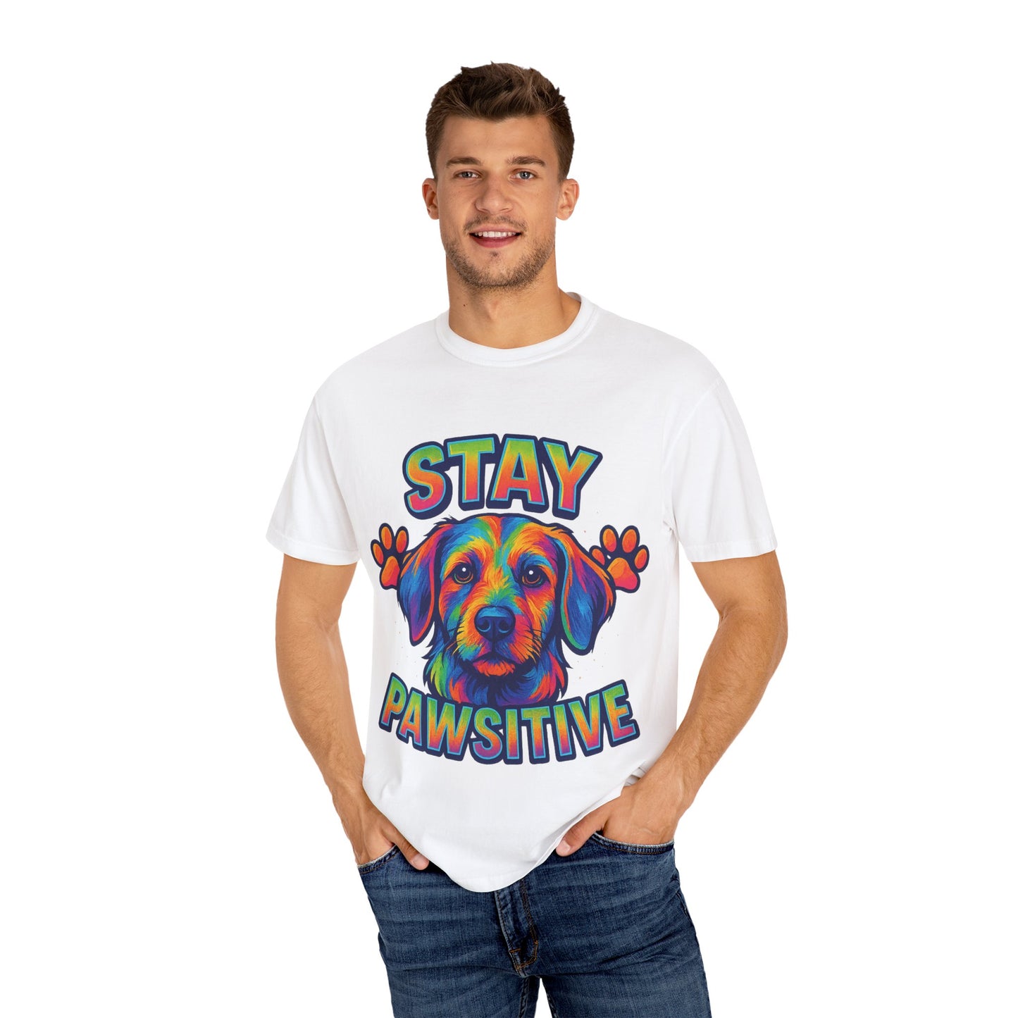 Stay Pawsitive Dog Lover Shirt – Unisex Pet Tee, Rescue & Adoption Gift