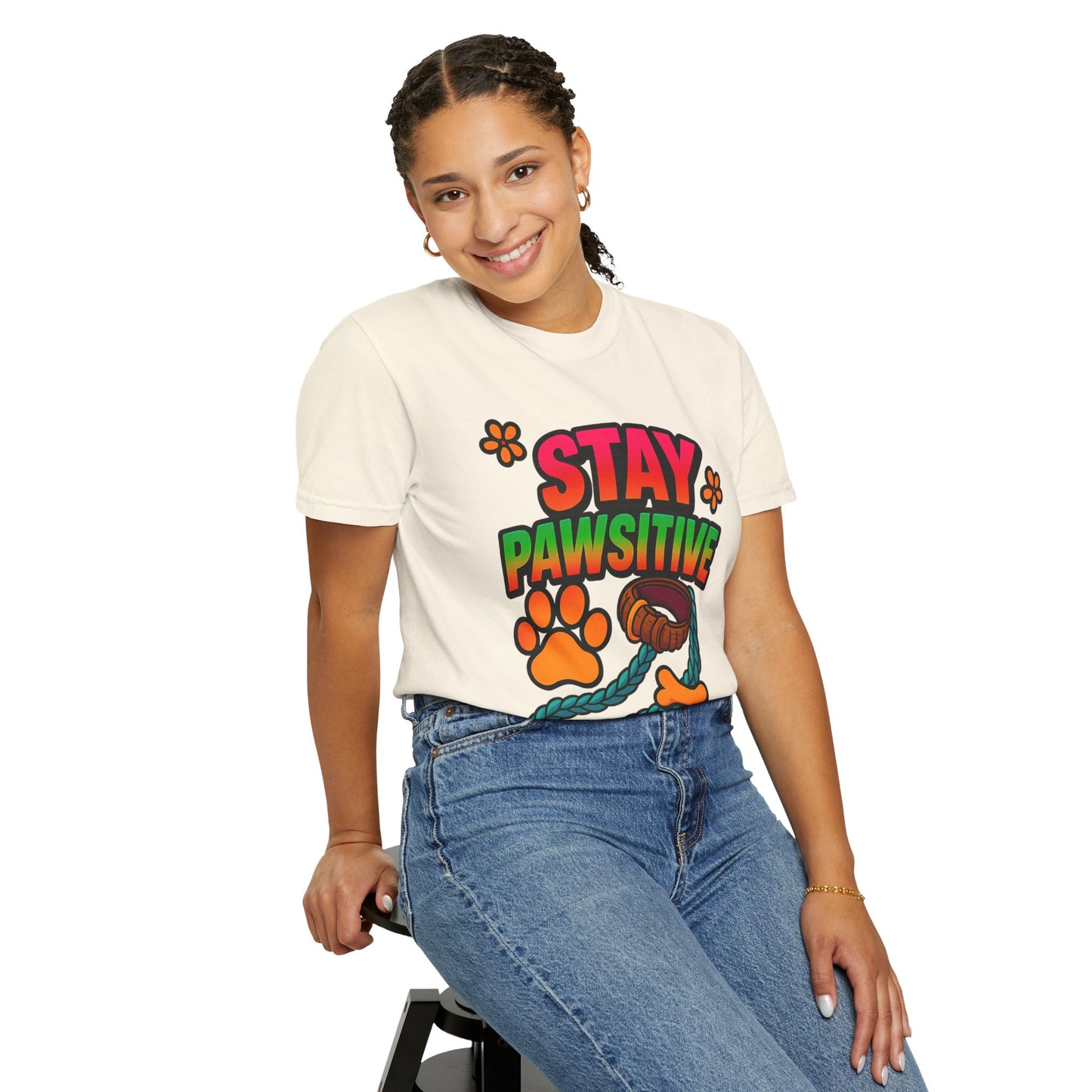 Stay Pawsitive T-Shirt – Cute Dog Lover Gift, Fun Pet Tee for Dog Parents