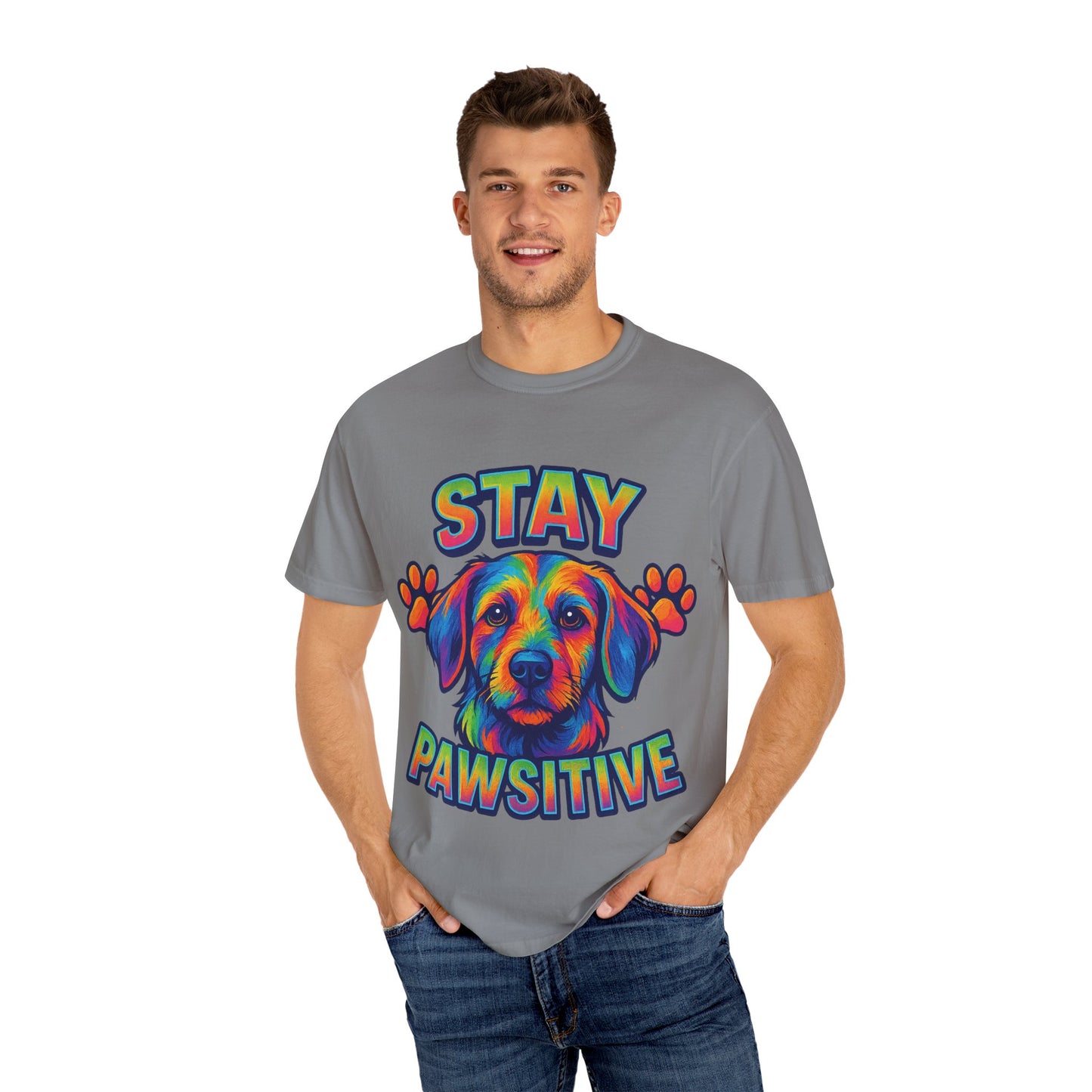 Stay Pawsitive Dog Lover Shirt – Unisex Pet Tee, Rescue & Adoption Gift