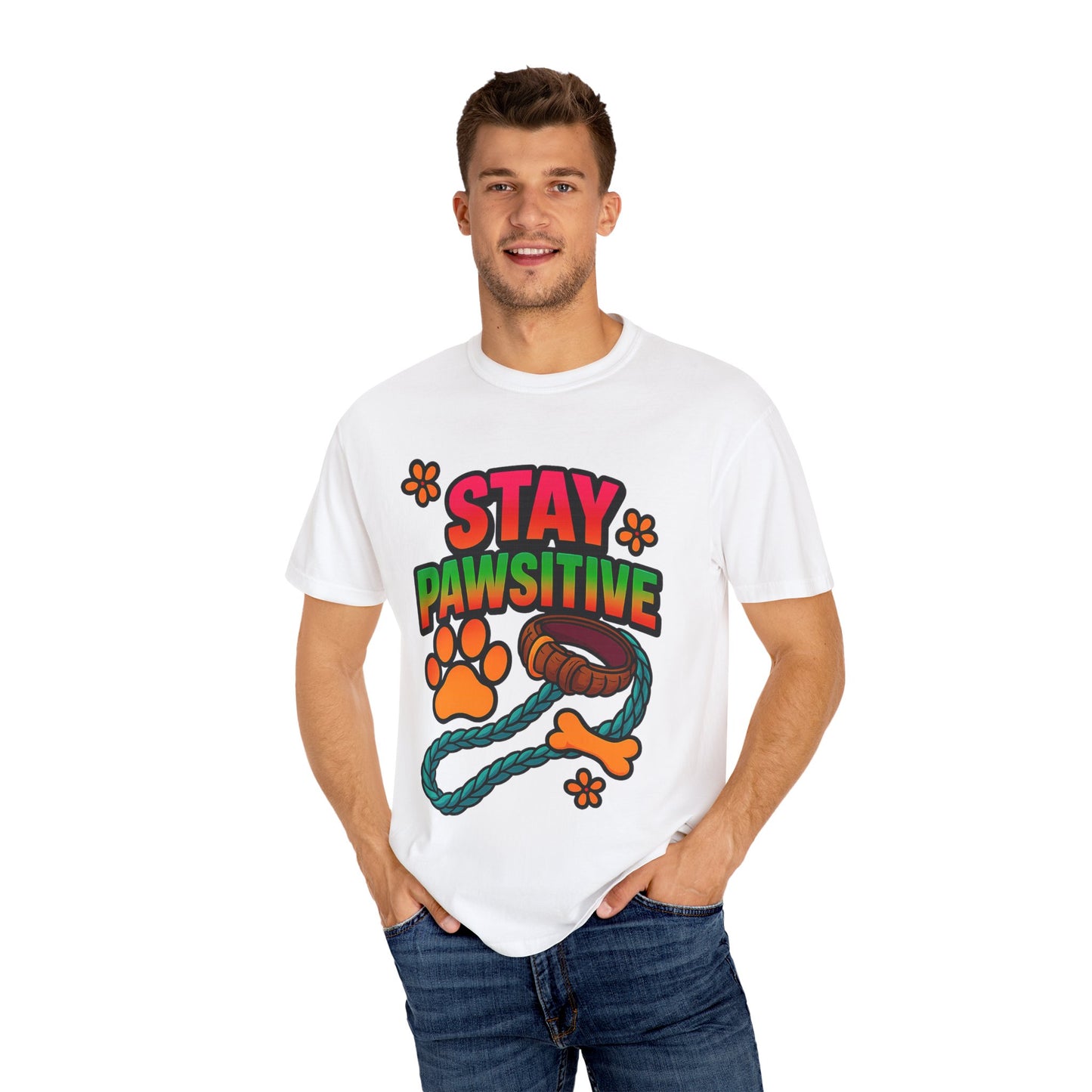 Stay Pawsitive T-Shirt – Cute Dog Lover Gift, Fun Pet Tee for Dog Parents