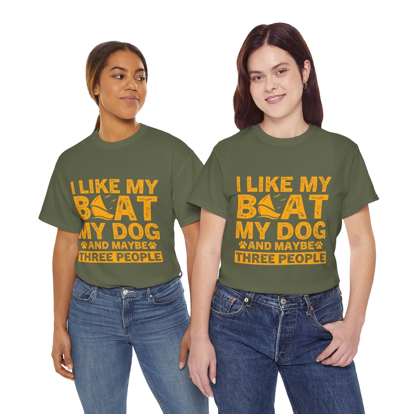 I Like My Boat, My Dog, and Maybe Three People T-Shirt – Funny Boating Tee for Dog Lovers