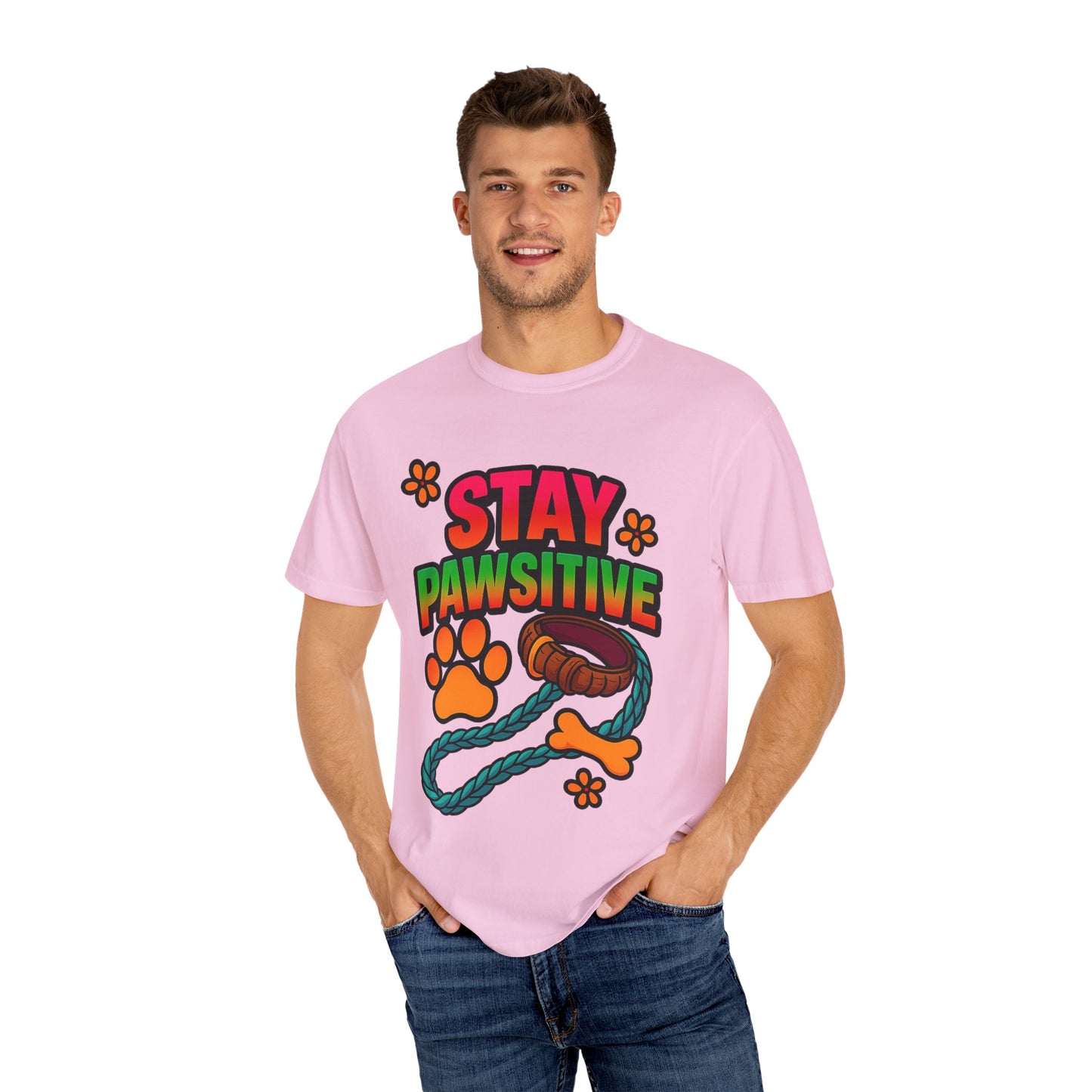 Stay Pawsitive T-Shirt – Cute Dog Lover Gift, Fun Pet Tee for Dog Parents