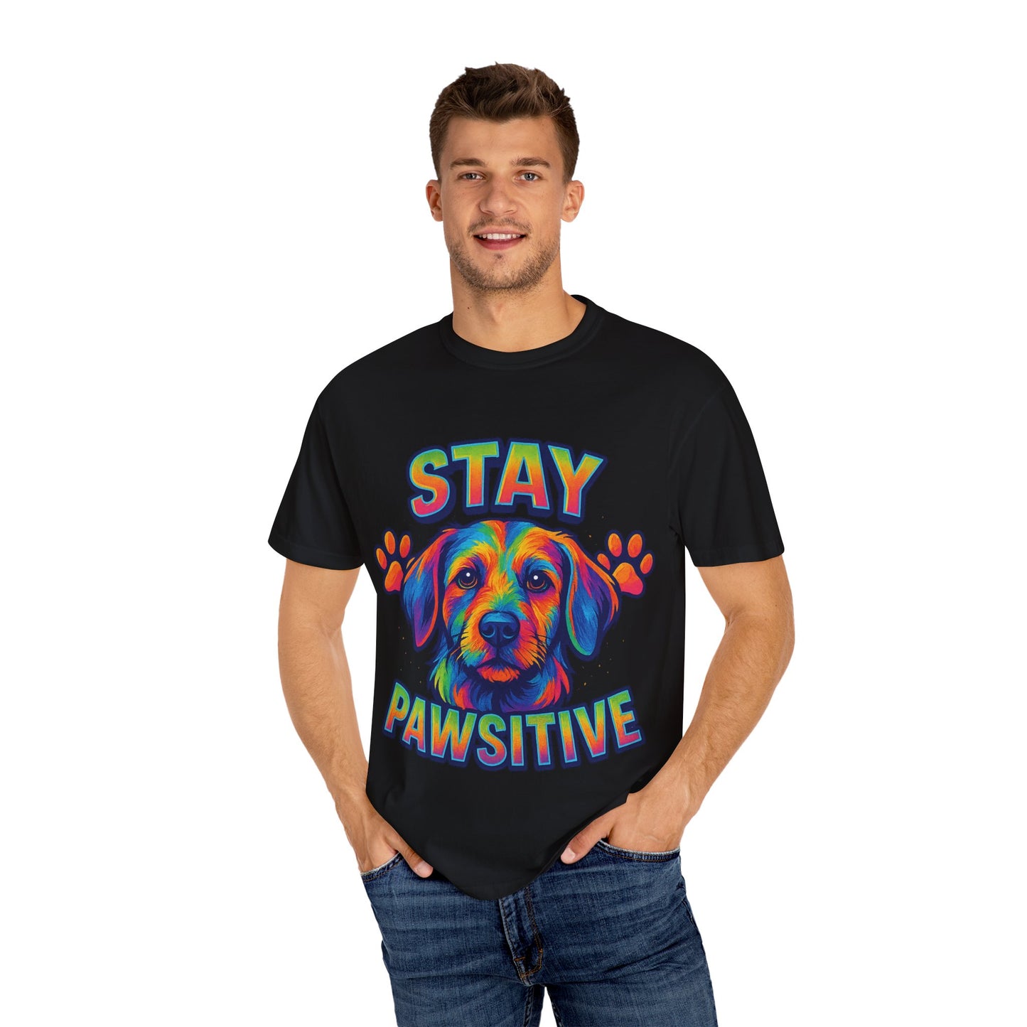 Stay Pawsitive Dog Lover Shirt – Unisex Pet Tee, Rescue & Adoption Gift